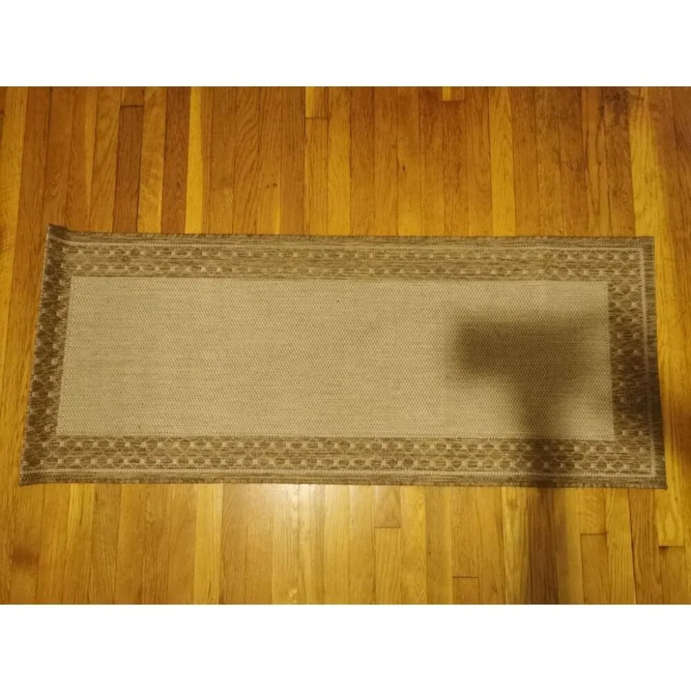 57.5 X 23.5 IN Weaven Area Rug / Runner Light Brown Floral‎ Pattern